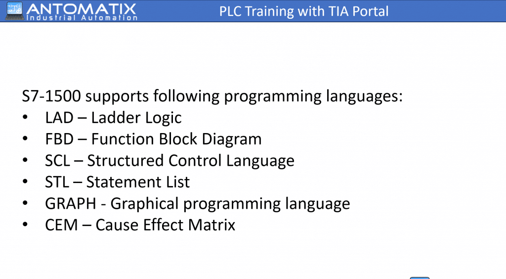 All PLC Programming languages used in TIA Portal - Antomatix - Portal ...